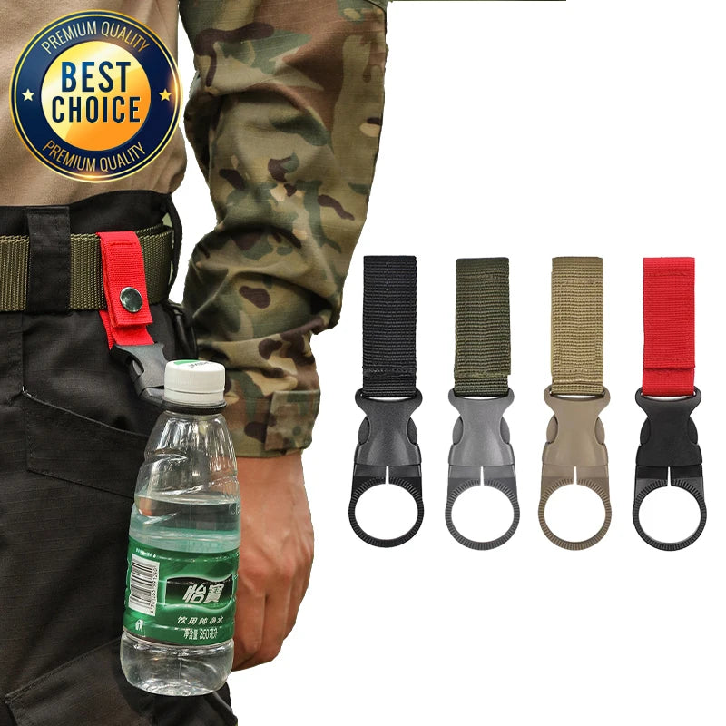 Outdoor Water Kettle Hanger Holder Clip Bottle Buckle Portable Backpack Camping Hiking Military Nylon Webbing Buckle Strap