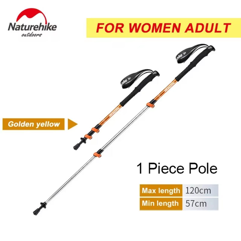 Outdoor Walking Stick Aluminum Alloy Alpenstock Telescopic Hiking Trekking Pole for Adult Kids Women Men Children