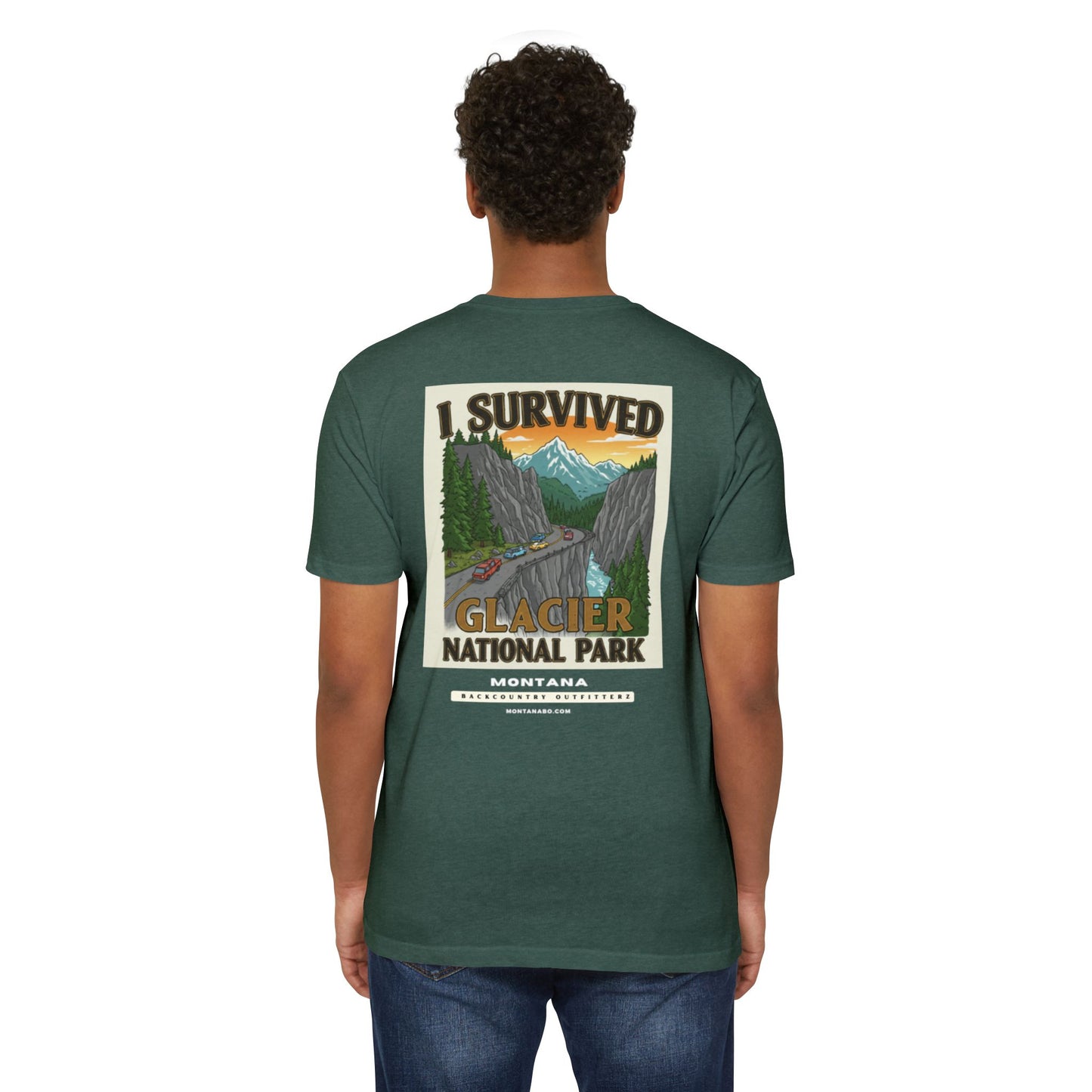 Adventure T-Shirt - I Survived Glacier National Park, Travel Shirt, Nature Lover Gift, Outdoor Tee, Hiking Apparel