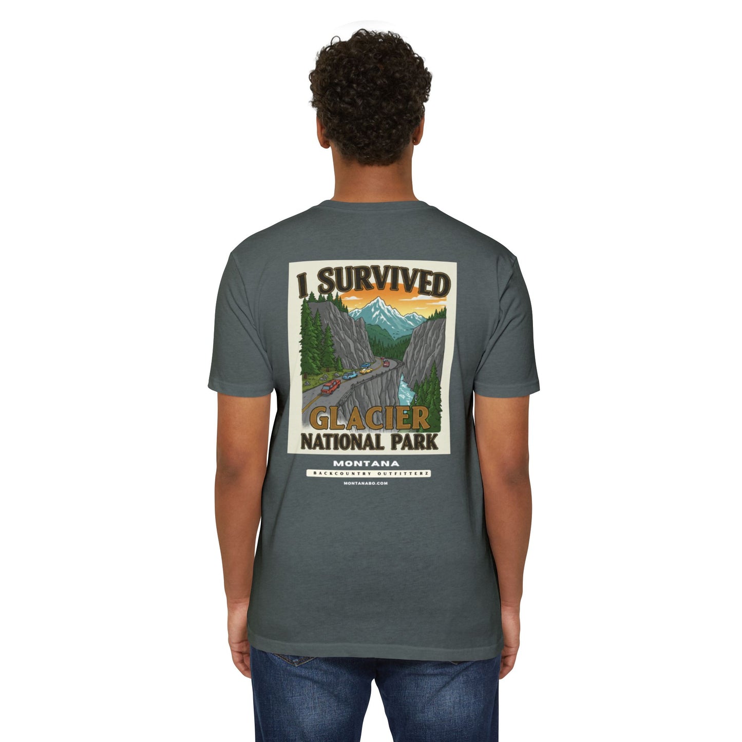 Adventure T-Shirt - I Survived Glacier National Park, Travel Shirt, Nature Lover Gift, Outdoor Tee, Hiking Apparel