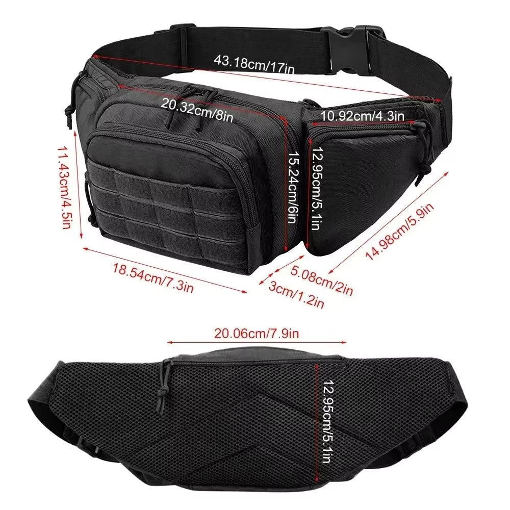 Hunting Waist Bag Men'S Tactical Fanny Pack Water-Proof Molle Hiking Climbing Mobile Phone Belt Pack Outdoor Sport Combat Bags
