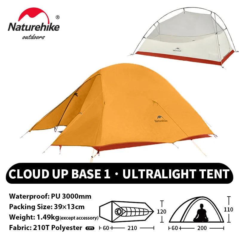 Cloud up 1 Upgraded Tent Ultralight Camping Tent Waterproof Outdoor Hiking Travel Tent Backpacking Cycling Tent