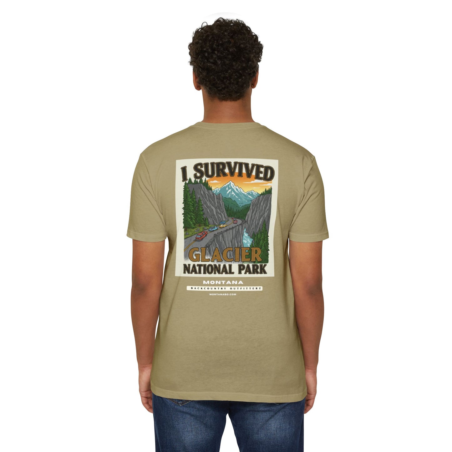 Adventure T-Shirt - I Survived Glacier National Park, Travel Shirt, Nature Lover Gift, Outdoor Tee, Hiking Apparel
