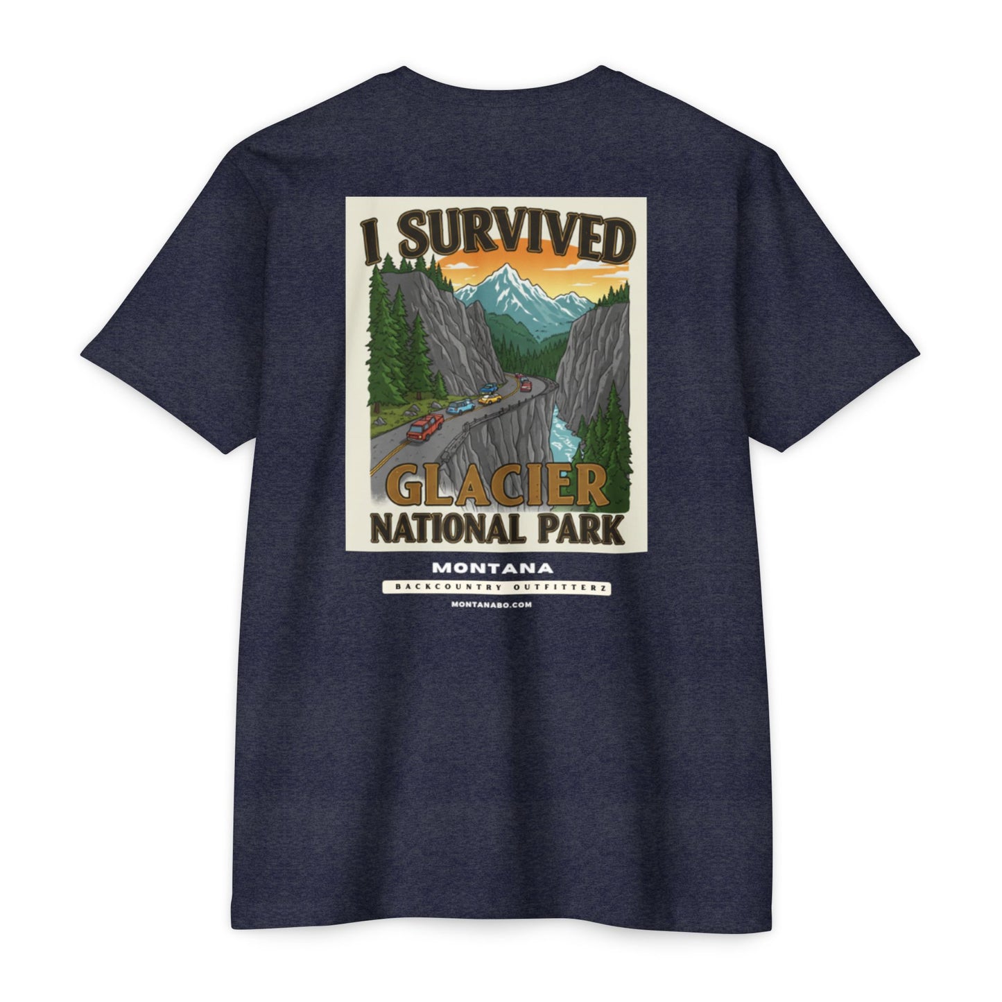 Adventure T-Shirt - I Survived Glacier National Park, Travel Shirt, Nature Lover Gift, Outdoor Tee, Hiking Apparel