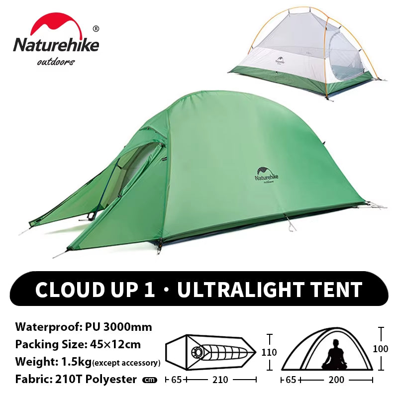 Cloud up 1 Upgraded Tent Ultralight Camping Tent Waterproof Outdoor Hiking Travel Tent Backpacking Cycling Tent