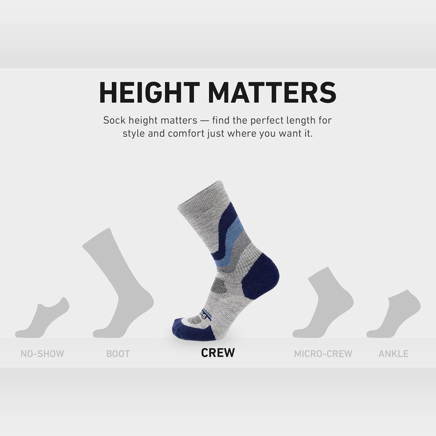 Crew Socks - Merino Wool Socks Made in the USA, Lightweight Wool Hiking Socks, Crew Socks for Men and Women