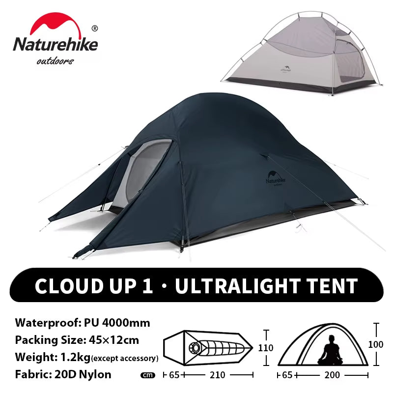 Cloud up 1 Upgraded Tent Ultralight Camping Tent Waterproof Outdoor Hiking Travel Tent Backpacking Cycling Tent