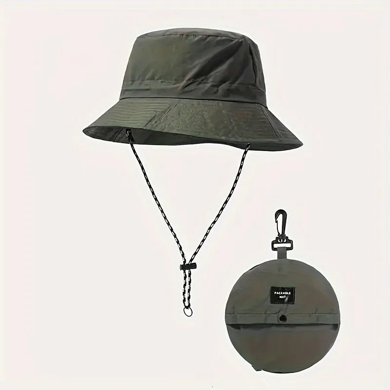 Summer Sun Protection Waterproof Fisherman Hat Bucket Camping Hiking Mountaineering Cap with Storage Bag Anti-Uv Sun