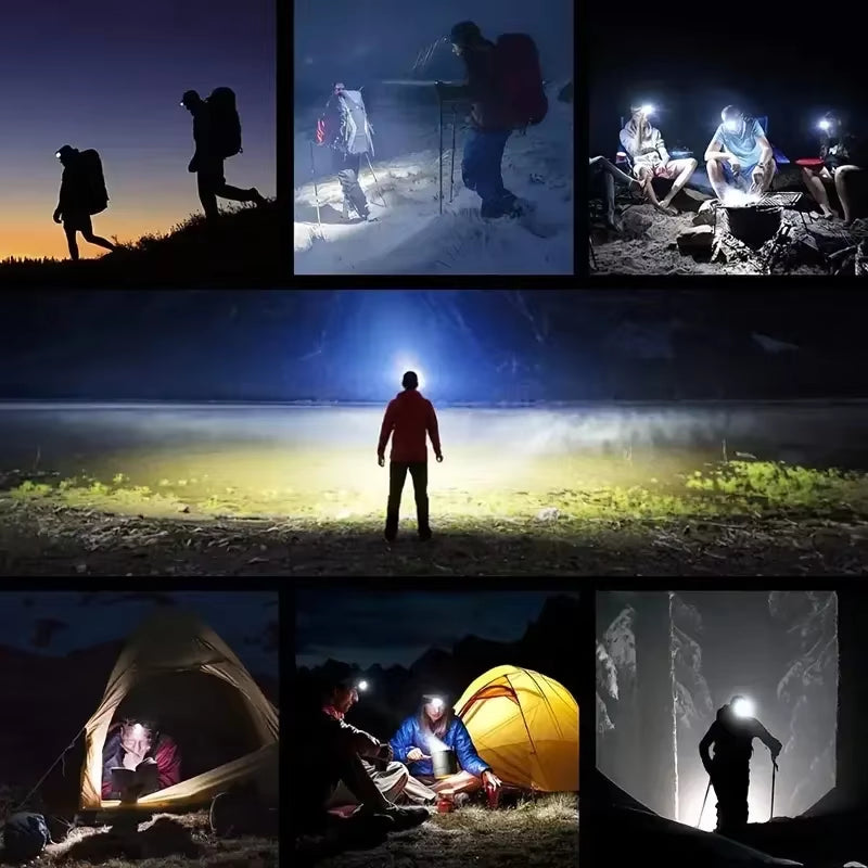 LED Headlamp USB Rechargeable Flashlight Headlight Outdoor Camping High Power LED Waterproof Adjustable Headlamp Fishing Hiking