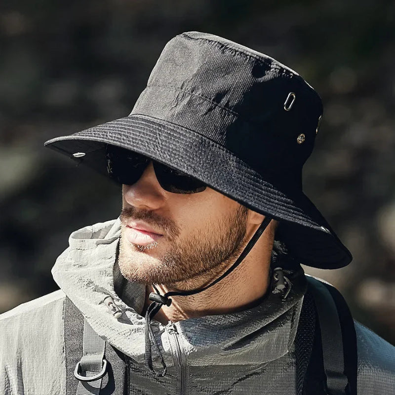 New Men'S Wide Brim Sun Hat - Waterproof UV Protection Safari Bucket Hat for Fishing Hiking Climbing Summer Outdoor Oversized