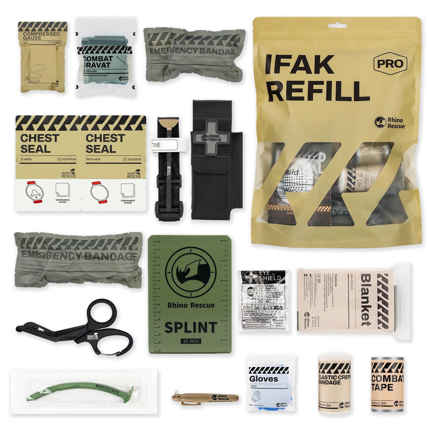 Trauma Kit,Combat Survival Gear Medical Kit,Tactical for Emergency First Aid, IFAK Refill Supplies