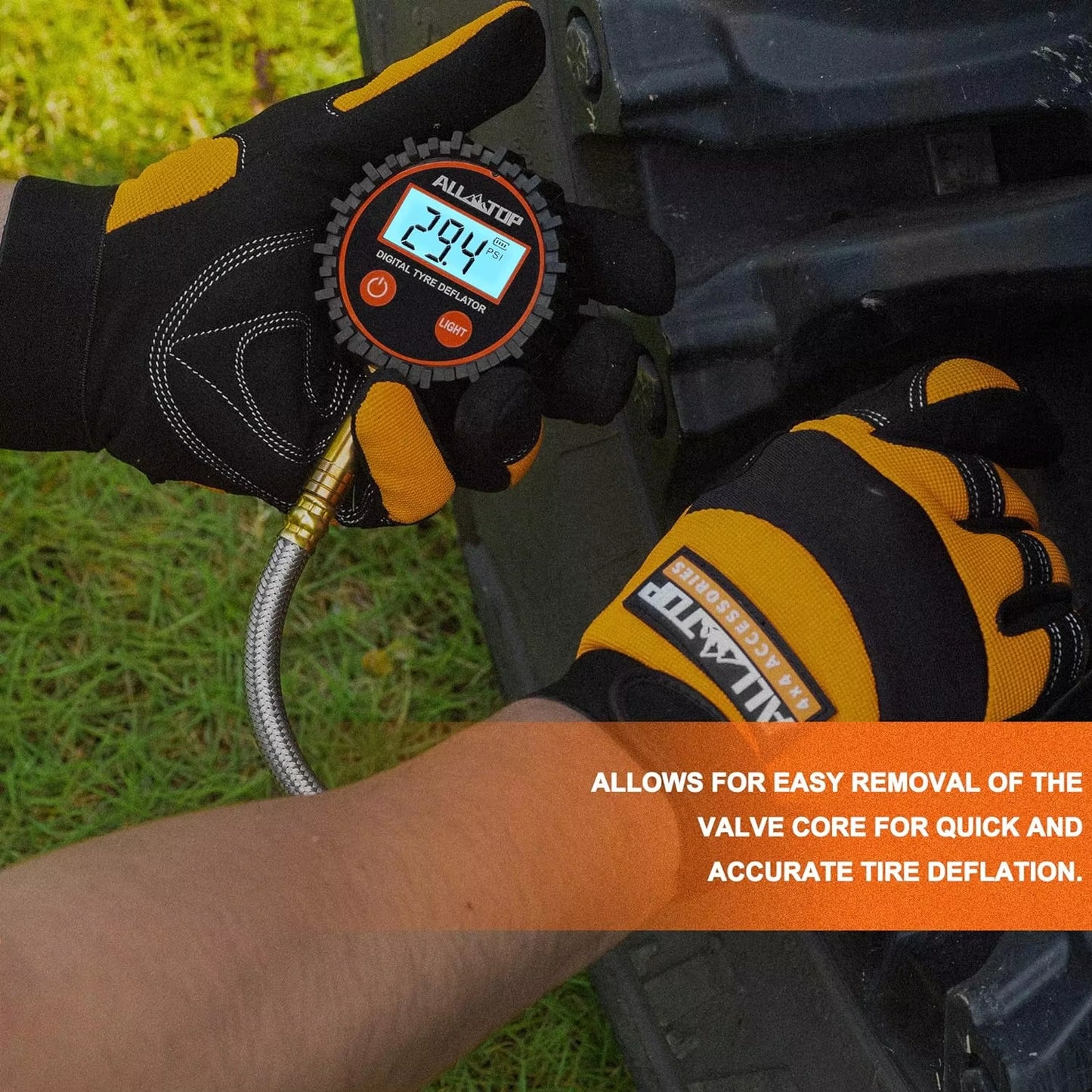 Professional Rapid Air down 4X4 Tire Deflator Kit Pressure Gauge 250 PSI Accurate & Fast Tire Air down Tools Rapid Tire Deflator