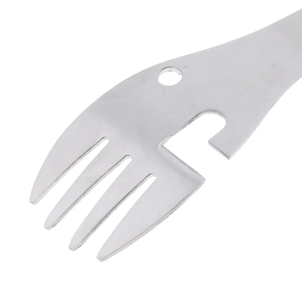 Multifunctional Camping Spork Titanium Stainless Steel Portable Outdoor Camping Survival Cookware Utensils