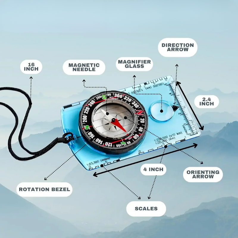 1Pc/2Pcs Hiking Backpack Directional Compass Outdoor Waterproof Professional Camping Compass Best Survival Gift for Map Reading