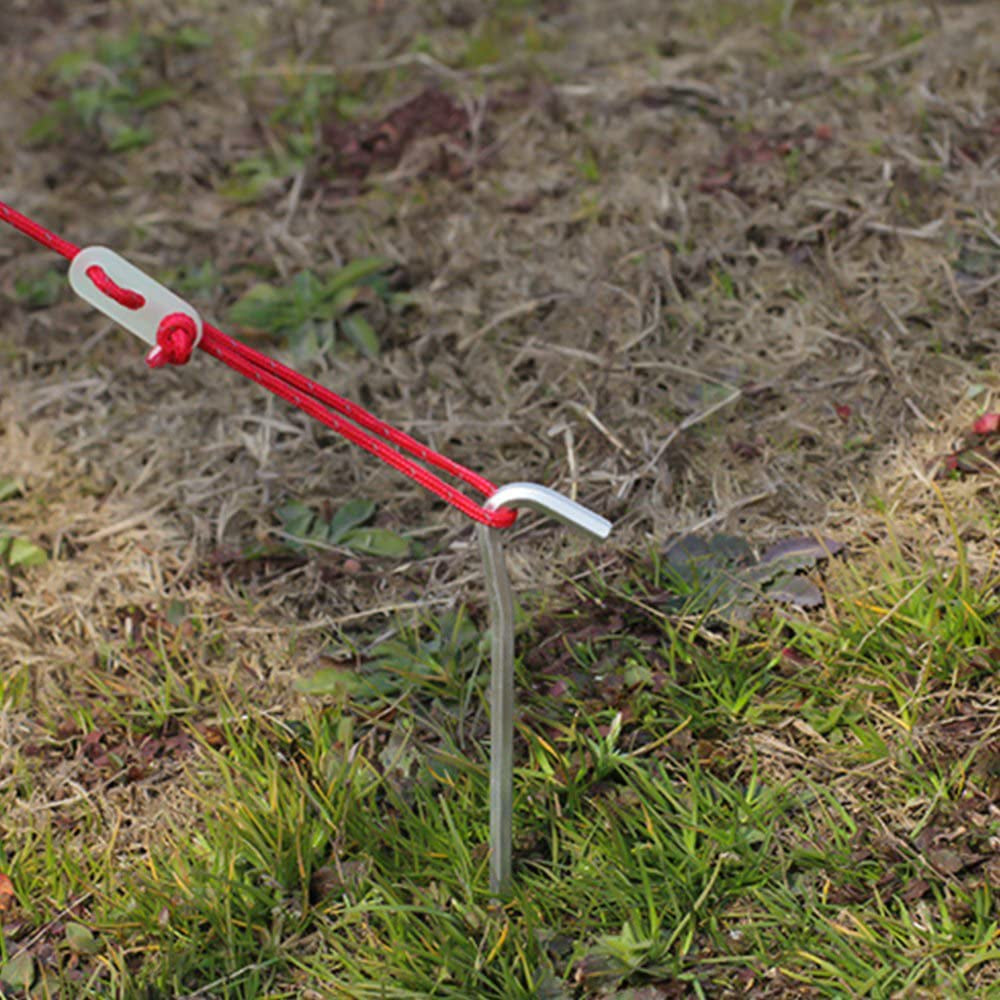 Tent Pegs - Aluminium Tent Stakes Pegs with Hook - 7’’ Hexagon Rod Stakes Nail Spike Garden Stakes Camping Pegs for Pitching Camping Tent, Canopies