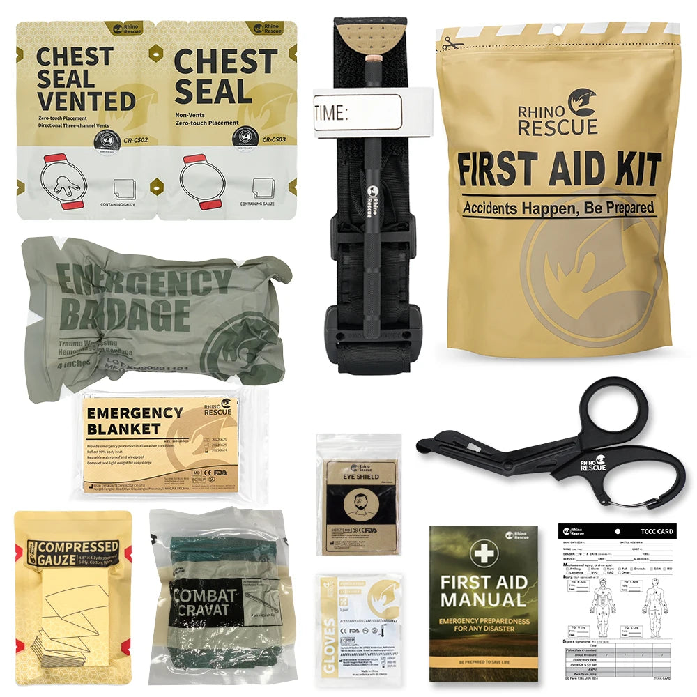 Trauma Kit,Combat Survival Gear Medical Kit,Tactical for Emergency First Aid, IFAK Refill Supplies