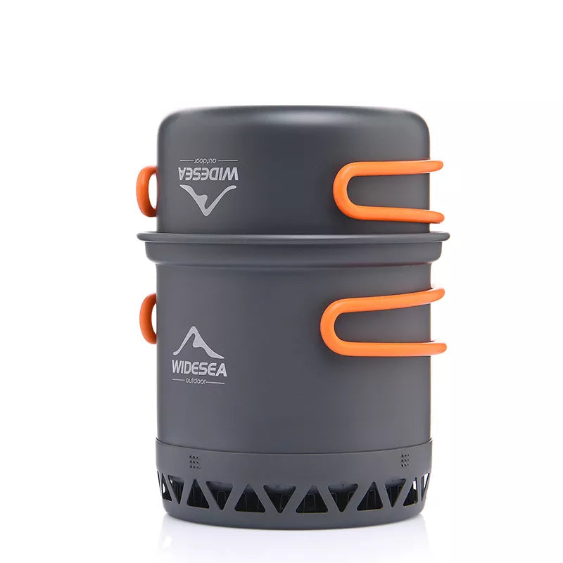 Camping 1.3L 2.3L Cookware Outdoor Cooking Set Heat Cooker Travel Tableware Pot Kettle Tourist Kitchen Utensil Equipment