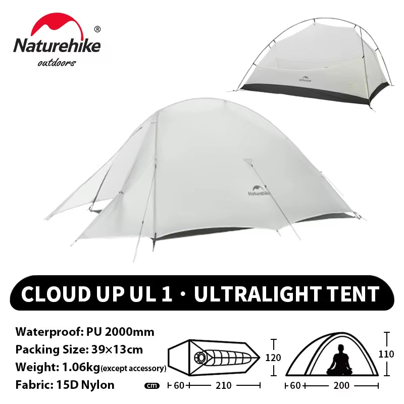 Cloud up 1 Upgraded Tent Ultralight Camping Tent Waterproof Outdoor Hiking Travel Tent Backpacking Cycling Tent