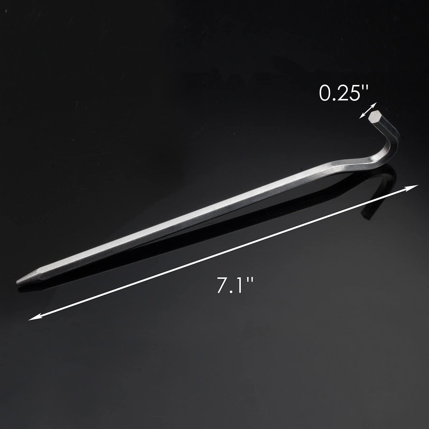 Tent Pegs - Aluminium Tent Stakes Pegs with Hook - 7’’ Hexagon Rod Stakes Nail Spike Garden Stakes Camping Pegs for Pitching Camping Tent, Canopies