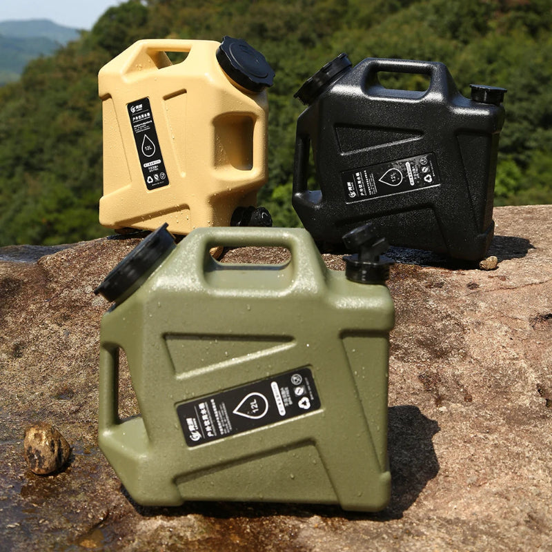 10/12L Camping Water Container Outdoor Water Bucket Large Capacity Portable Water Bag Detachable Faucet Picnic Drive Water Tank