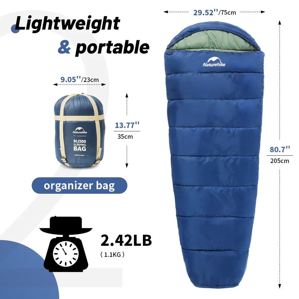 Camping Sleeping Bag MJ300 MJ600 Ultralight Waterproof 4 Season Backpacking Sleeping Bags Outdoor Traveling Hiking