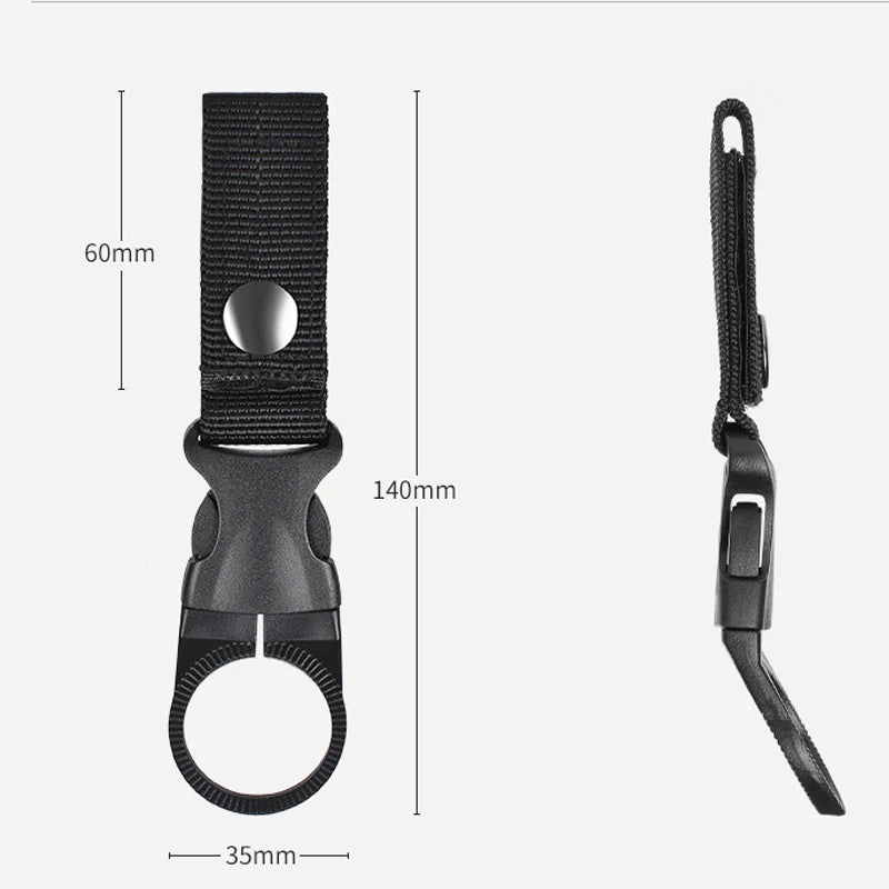 Outdoor Water Kettle Hanger Holder Clip Bottle Buckle Portable Backpack Camping Hiking Military Nylon Webbing Buckle Strap