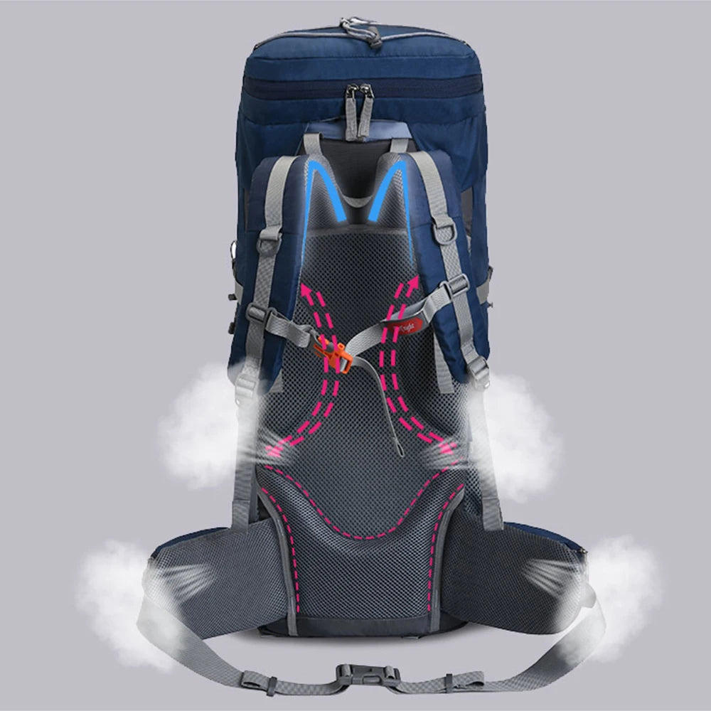 Men'S 60L Large Hiking Mountaineering Backpack Climbing Hiking Backpack Camping Backpack Sport Outdoor Rucksack Bag XA108Y