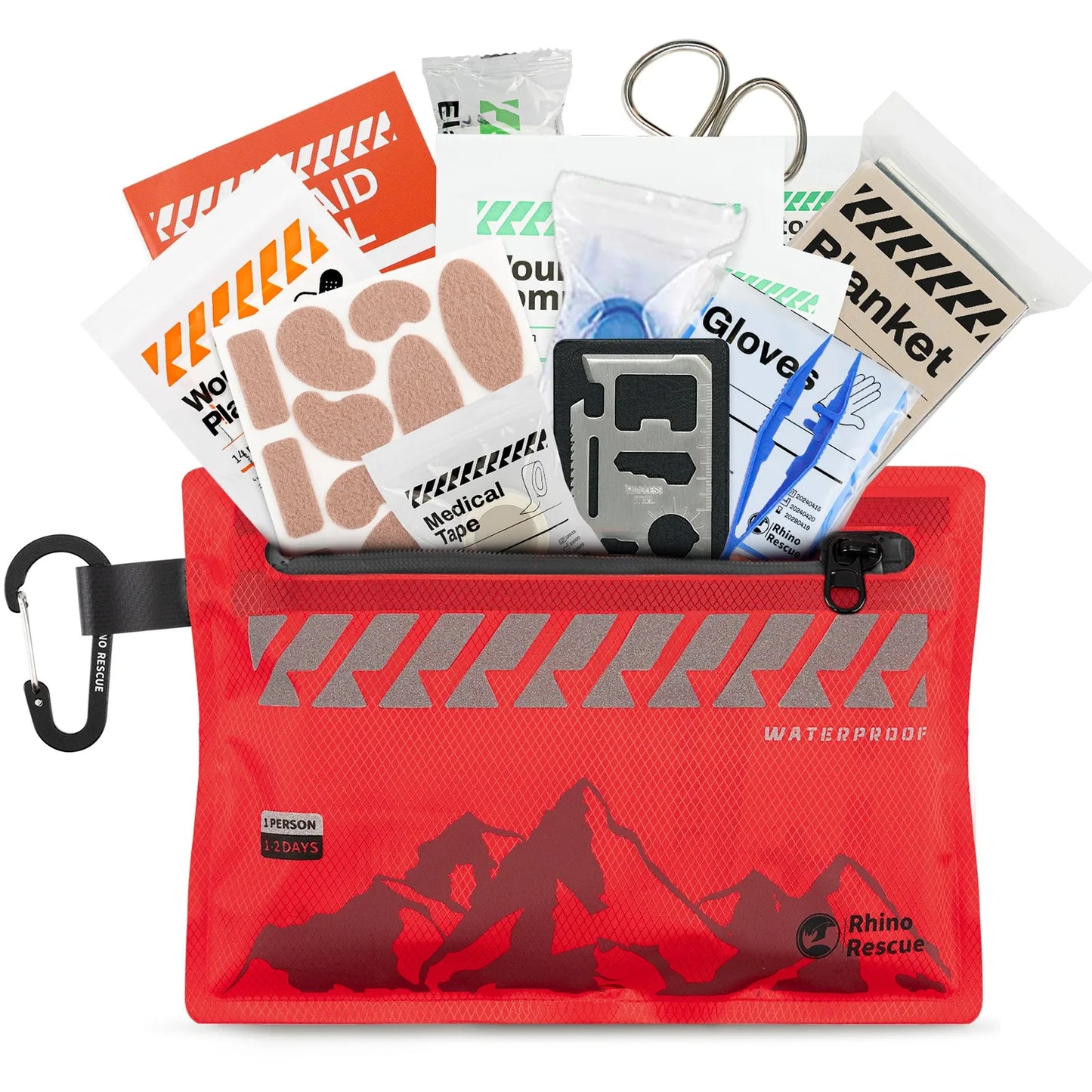 Small First Aid Kit  Ultralight Waterproof Medical Kit for Hiking Camping Backpacking Cycling Travel Vehicles 105PC