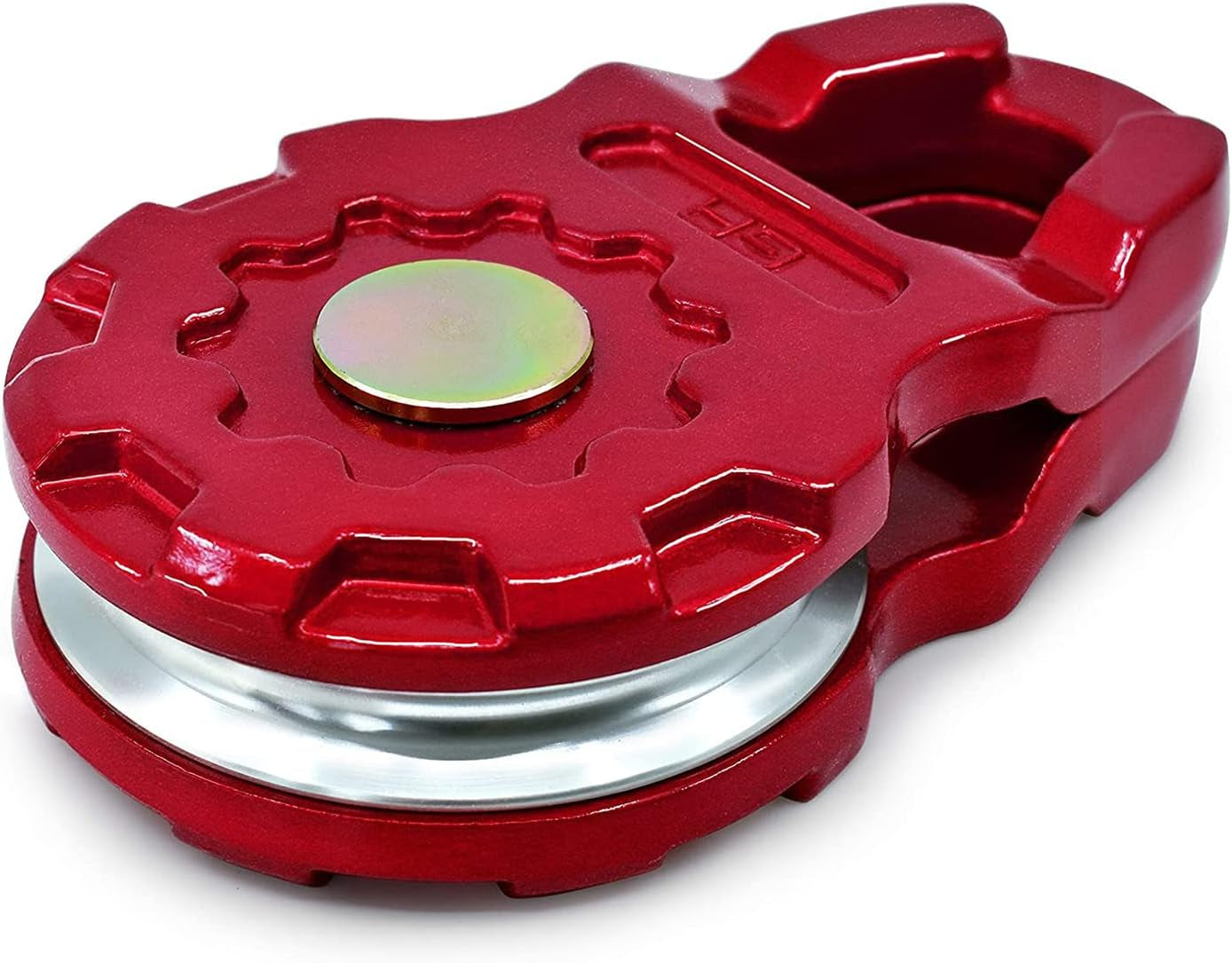 Gearamerica Ultra Snatch Block Pulley Black, 20T Mbs, Aluminum Winch Pulley for Synthetic Rope & Soft Shackles, Snatch Rigging Block for Off-Road Use - 20 Ton, Red