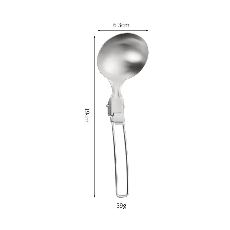 304 Stainless Steel Outdoor Portable Folding Kitchenware Outdoor Multifunctional Camping Cookware Picnic Shovel Spoon