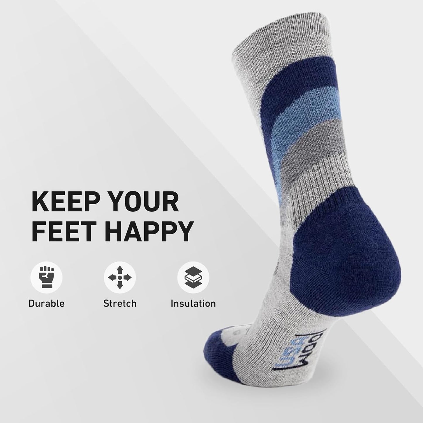 Crew Socks - Merino Wool Socks Made in the USA, Lightweight Wool Hiking Socks, Crew Socks for Men and Women