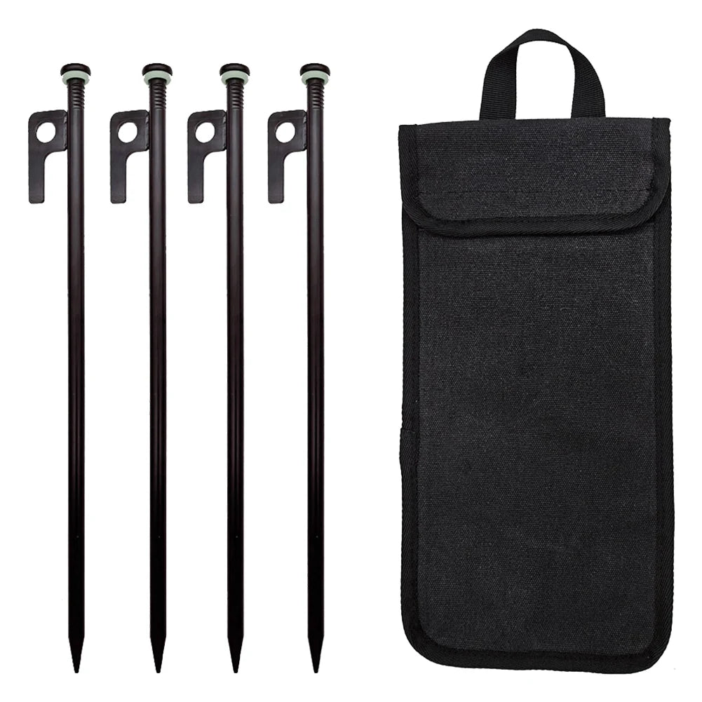 4/8Pcs Tent Stakes Forged Steel Tent Pegs Heavy Duty Ground Stakes 30Cm Ground Anchors with Storage Bag for Camping Picnic