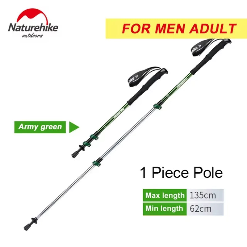 Outdoor Walking Stick Aluminum Alloy Alpenstock Telescopic Hiking Trekking Pole for Adult Kids Women Men Children