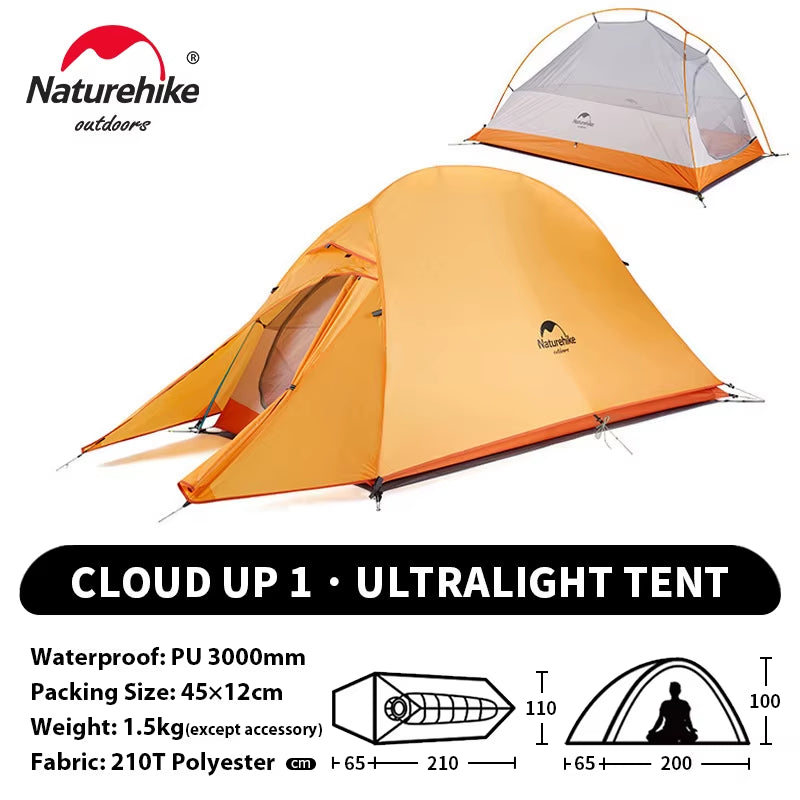 Cloud up 1 Upgraded Tent Ultralight Camping Tent Waterproof Outdoor Hiking Travel Tent Backpacking Cycling Tent