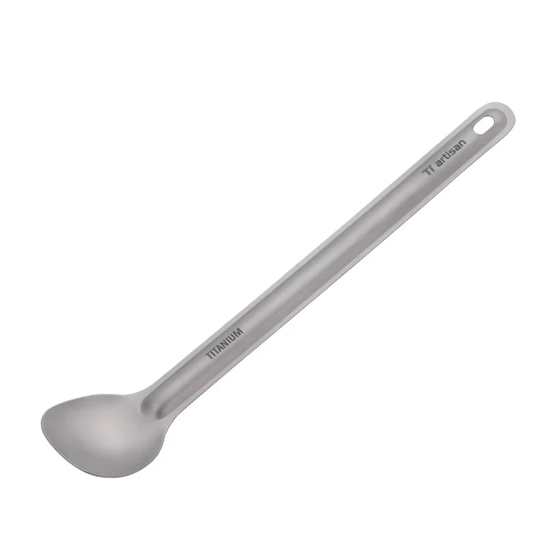 Titanium Long Handle Spork Spoon Cutlery Ultralight Tableware Outdoors Portable Dinnerware Camping Equipment