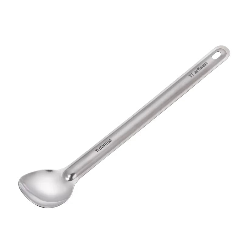 Titanium Long Handle Spork Spoon Cutlery Ultralight Tableware Outdoors Portable Dinnerware Camping Equipment