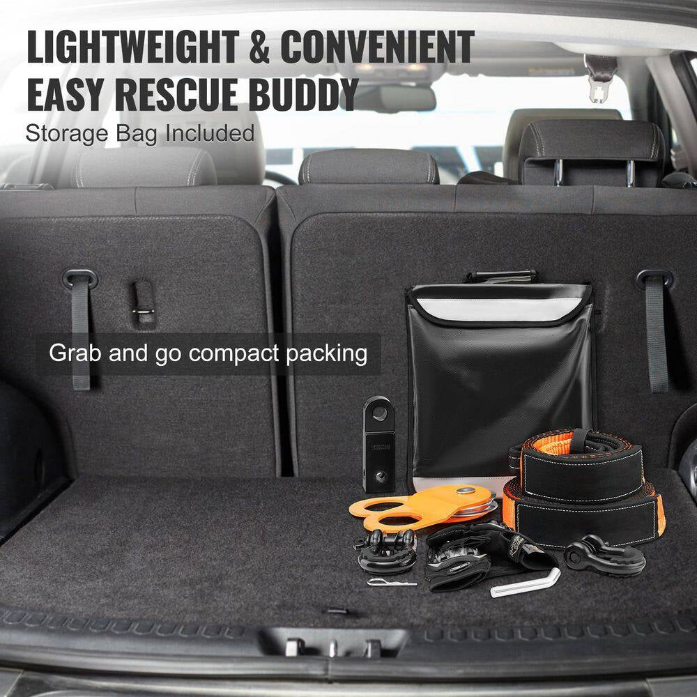 Off-Road Recovery Kit, 30000 Lbs. Tow Straps, 44092 Lbs. D-Ring Shackles, 3 In. X 30 Ft., Heavy Duty Winch Recovery Kit