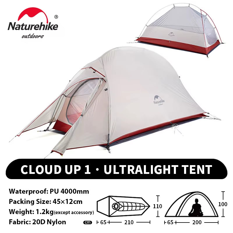 Cloud up 1 Upgraded Tent Ultralight Camping Tent Waterproof Outdoor Hiking Travel Tent Backpacking Cycling Tent
