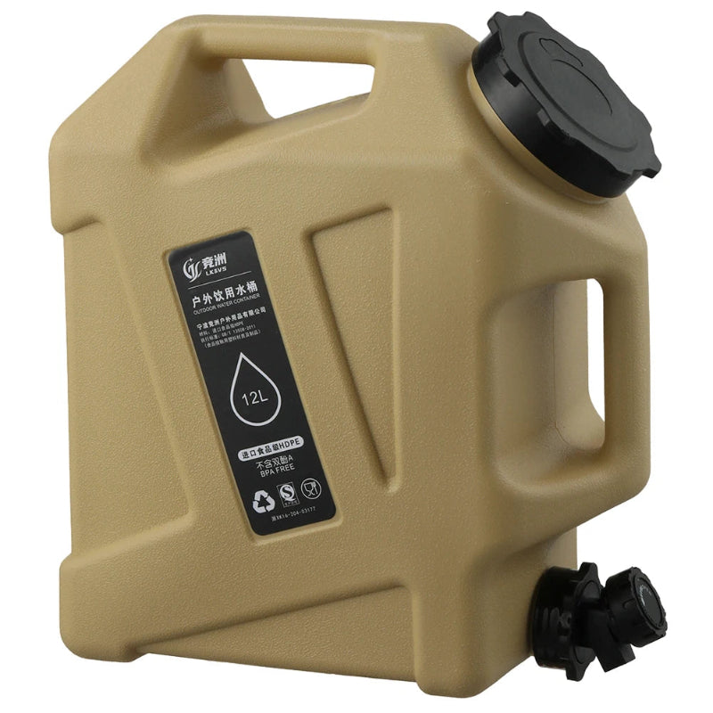10/12L Camping Water Container Outdoor Water Bucket Large Capacity Portable Water Bag Detachable Faucet Picnic Drive Water Tank
