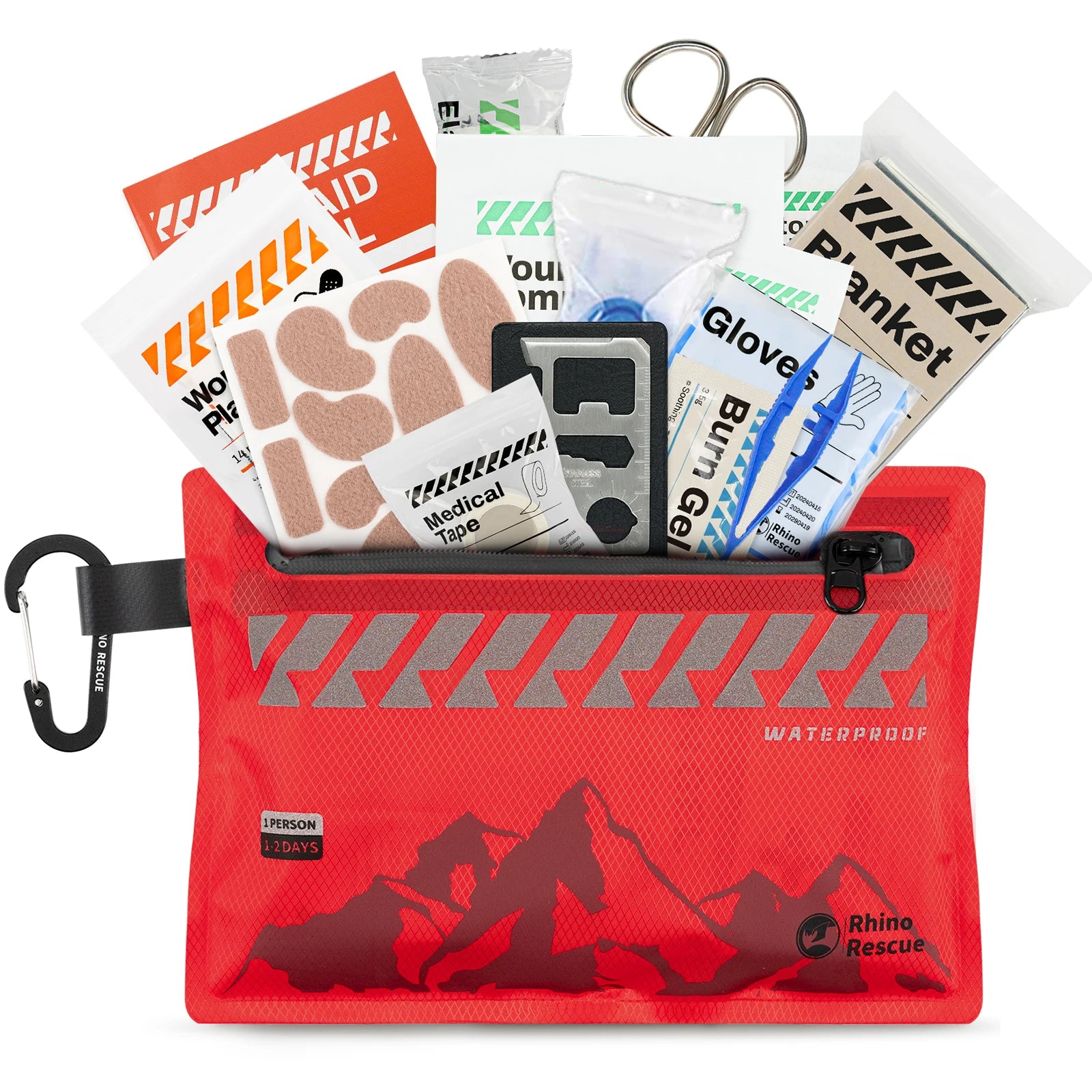 Small First Aid Kit  Ultralight Waterproof Medical Kit for Hiking Camping Backpacking Cycling Travel Vehicles 105PC