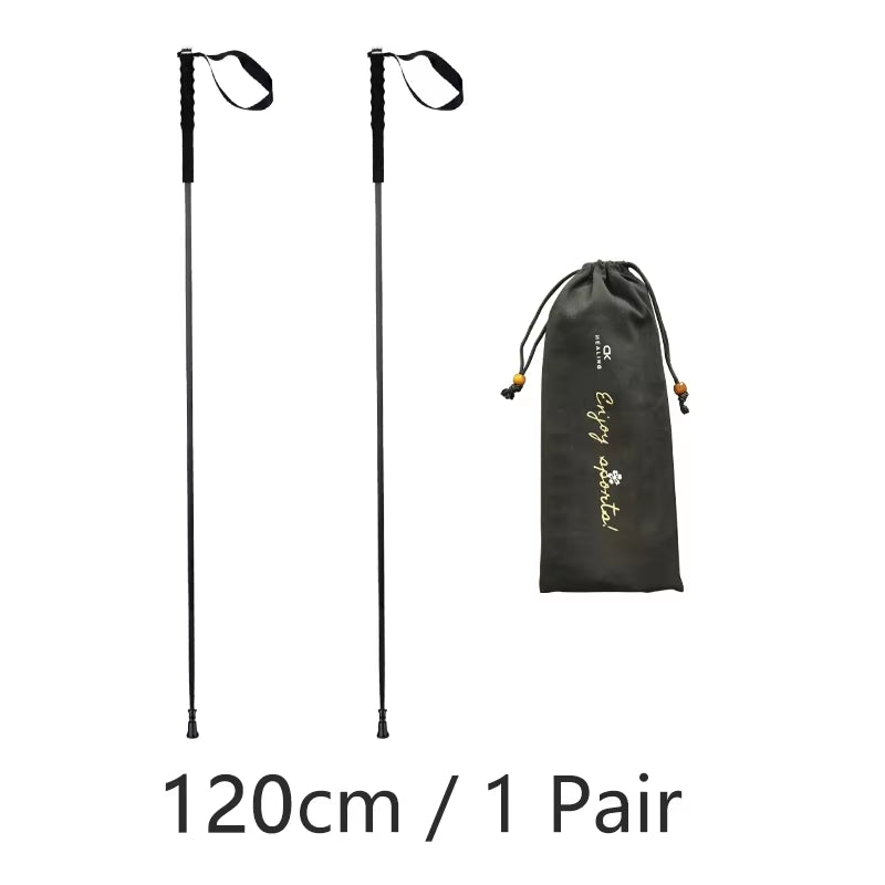 HEALING Ultra Light Trekking Pole Carbon Folding Hiking Stick Collapsible Hiking Poles Trekking Stick Walking Poles Walk