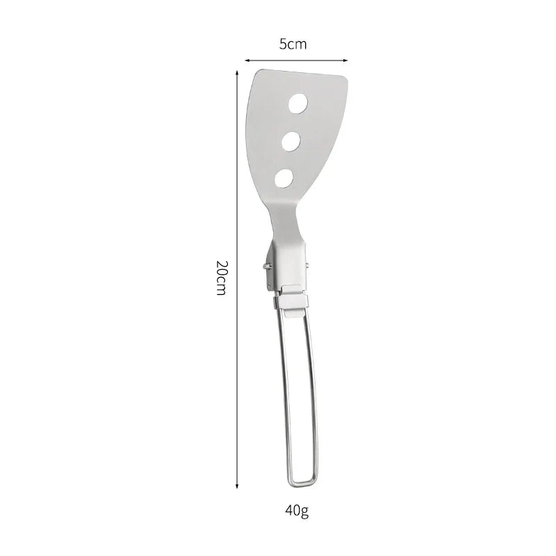 304 Stainless Steel Outdoor Portable Folding Kitchenware Outdoor Multifunctional Camping Cookware Picnic Shovel Spoon