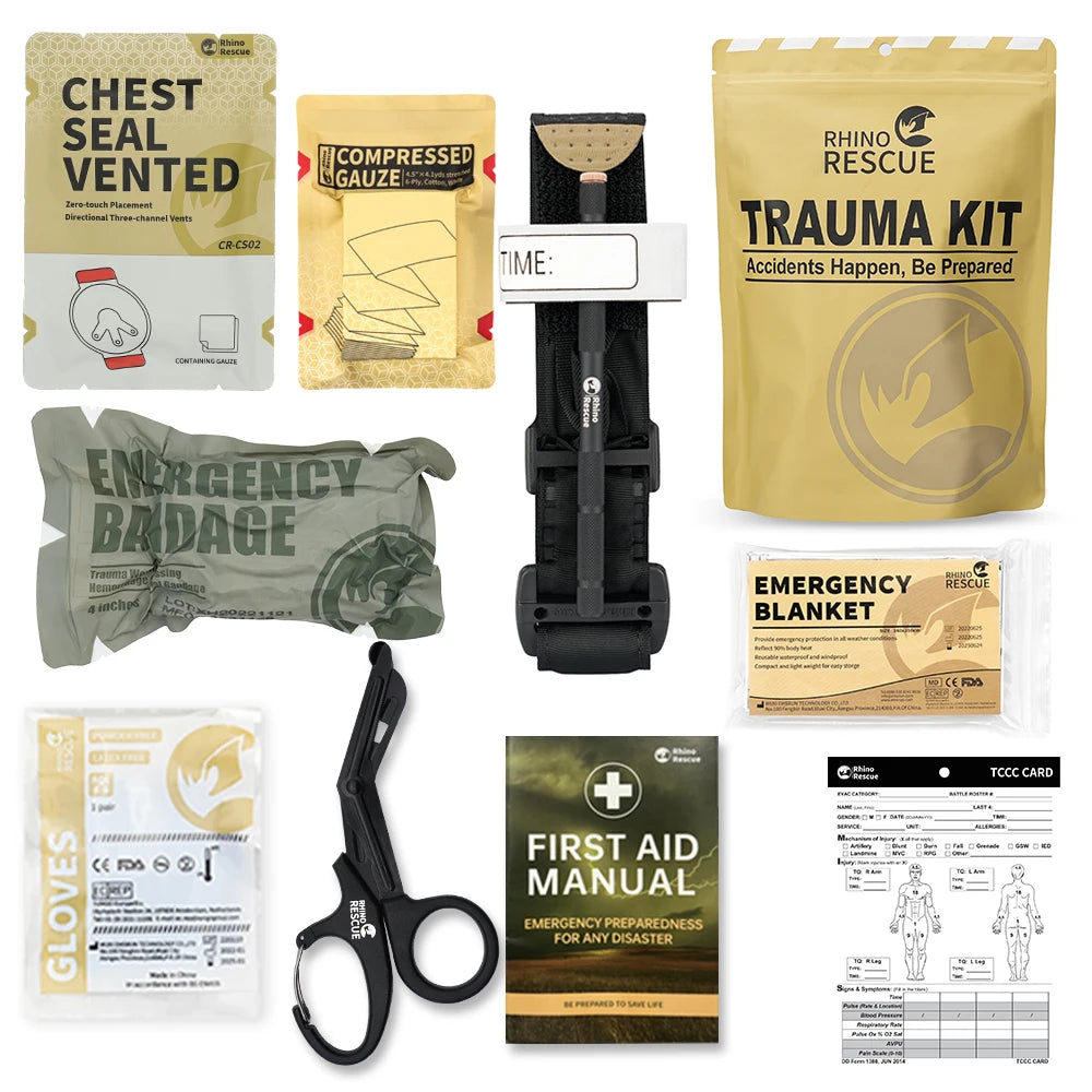 Trauma Kit,Combat Survival Gear Medical Kit,Tactical for Emergency First Aid, IFAK Refill Supplies