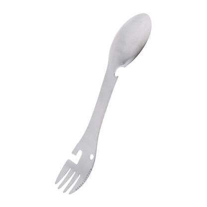 Multifunctional Camping Spork Titanium Stainless Steel Portable Outdoor Camping Survival Cookware Utensils