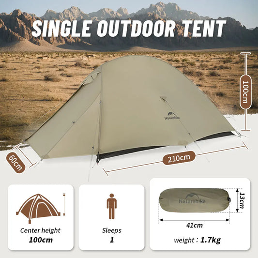 Cloud up 1 Upgraded Tent Ultralight Camping Tent Waterproof Outdoor Hiking Travel Tent Backpacking Cycling Tent
