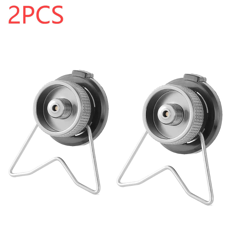 Butane Adapter with Bracket Outdoor Butane Gas Conversion Joint Camping Stove Adapter Screw Valve Output Nozzle Bottle Adapter