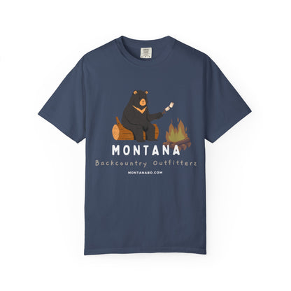 MBO's Bear Camping T-shirt | Unisex Garment-Dyed Tee, Outdoor Adventure Shirt, Camping Gift, Nature Lover Apparel, Montana Outfits
