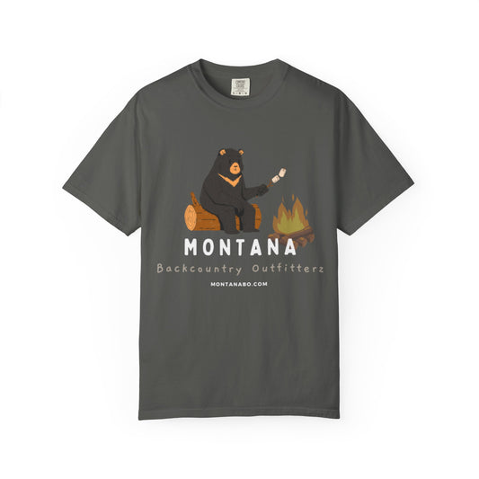 MBO's Bear Camping T-shirt | Unisex Garment-Dyed Tee, Outdoor Adventure Shirt, Camping Gift, Nature Lover Apparel, Montana Outfits