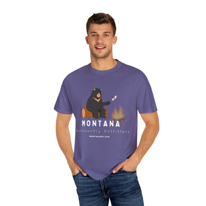 MBO's Bear Camping T-shirt | Unisex Garment-Dyed Tee, Outdoor Adventure Shirt, Camping Gift, Nature Lover Apparel, Montana Outfits