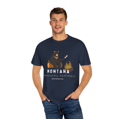 MBO's Bear Camping T-shirt | Unisex Garment-Dyed Tee, Outdoor Adventure Shirt, Camping Gift, Nature Lover Apparel, Montana Outfits
